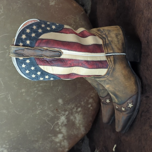DAN POST DP3586 Liberty American Flag cowgirl western boots snip toe sz 7.5 - Picture 3 of 16